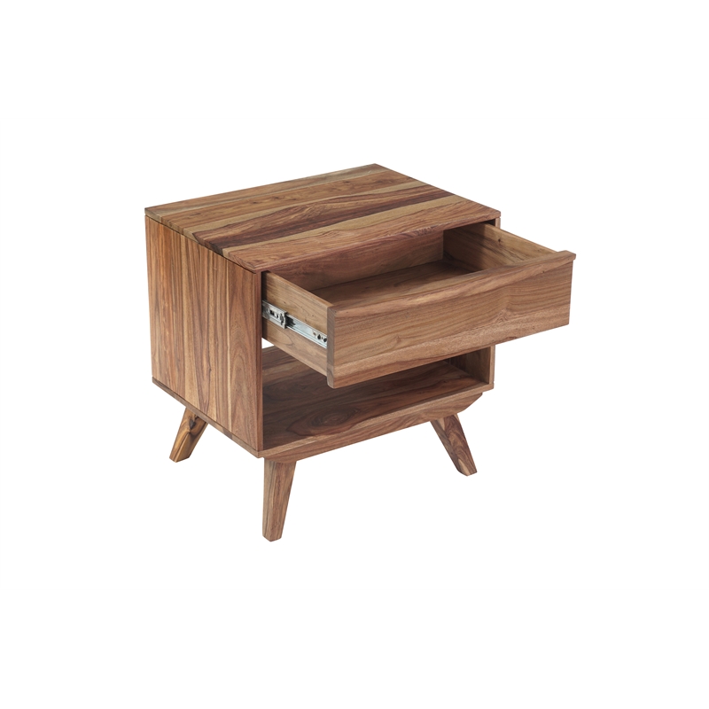 Porter Designs Fusion Solid Sheesham Wood Nightstand - Light Brown
