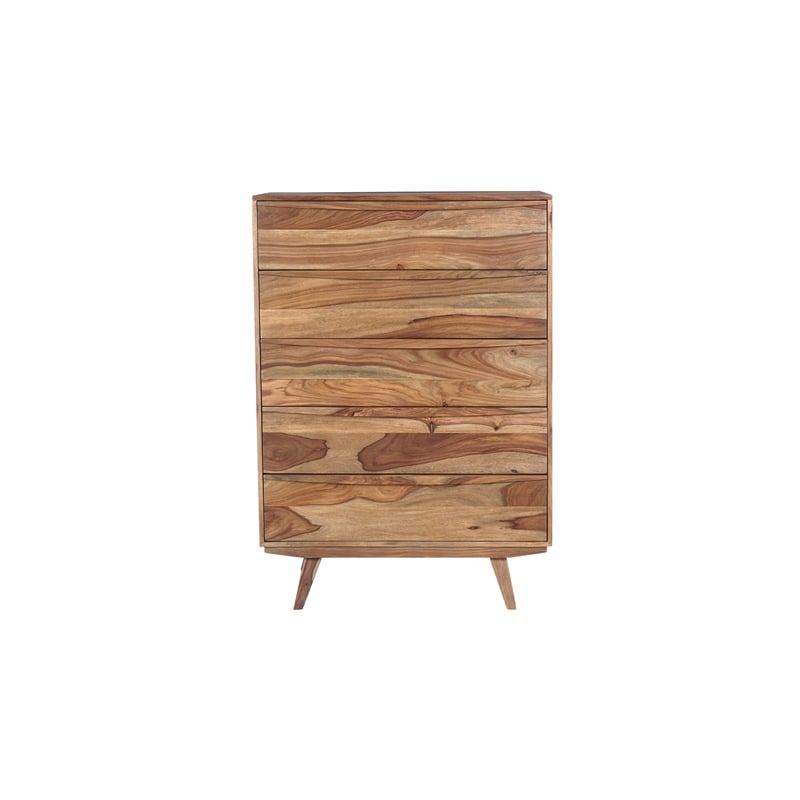 Porter Designs Fusion Solid Sheesham Wood Chest - Light Brown