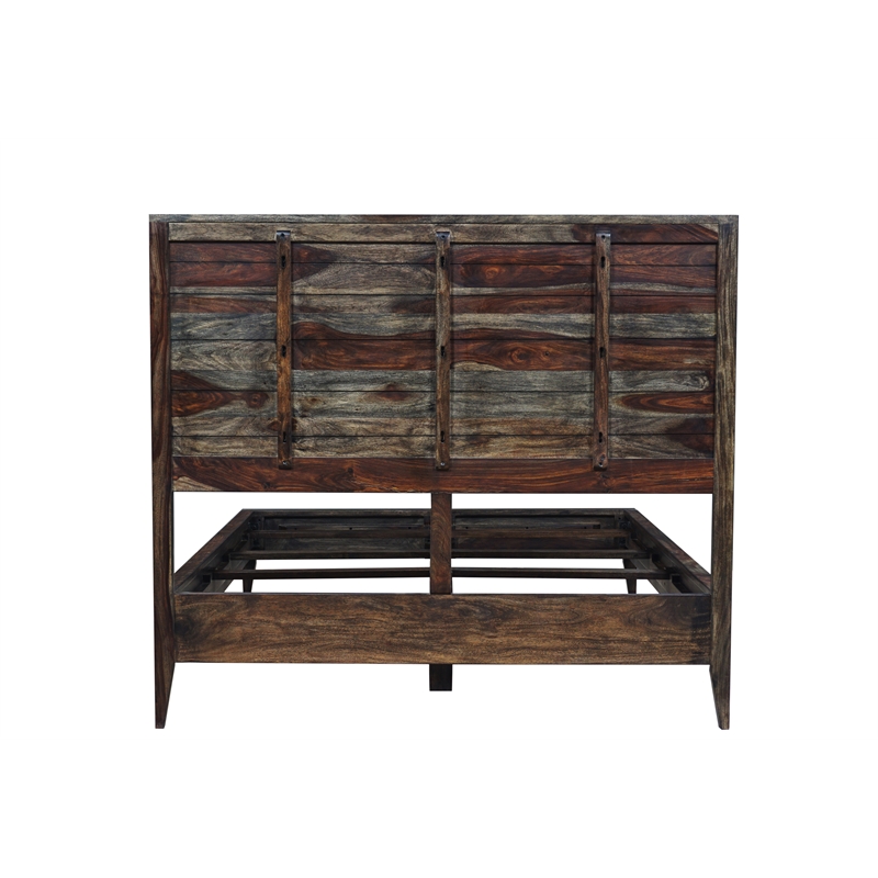 Porter Designs Fall River Solid Sheesham Wood King Bed - Gray