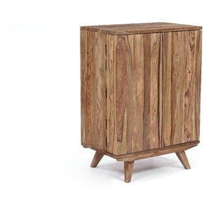 Porter Designs Fusion Solid Sheesham Wood Bar - Light Brown