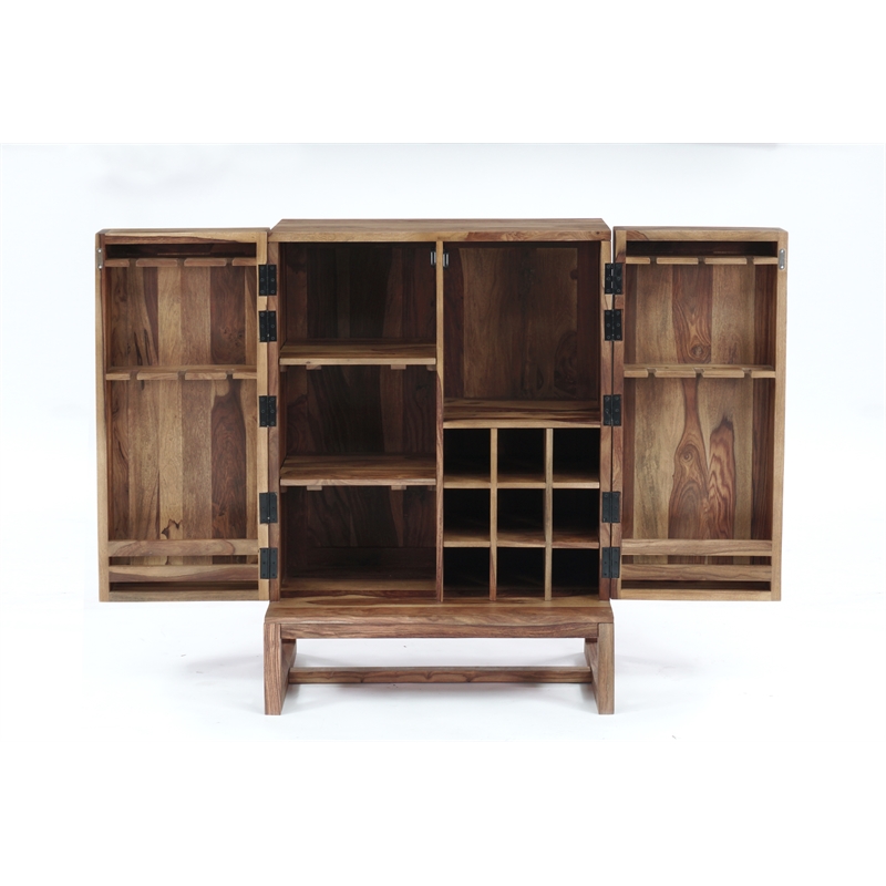 Porter Designs Urban Solid Sheesham Wood Bar - Natural