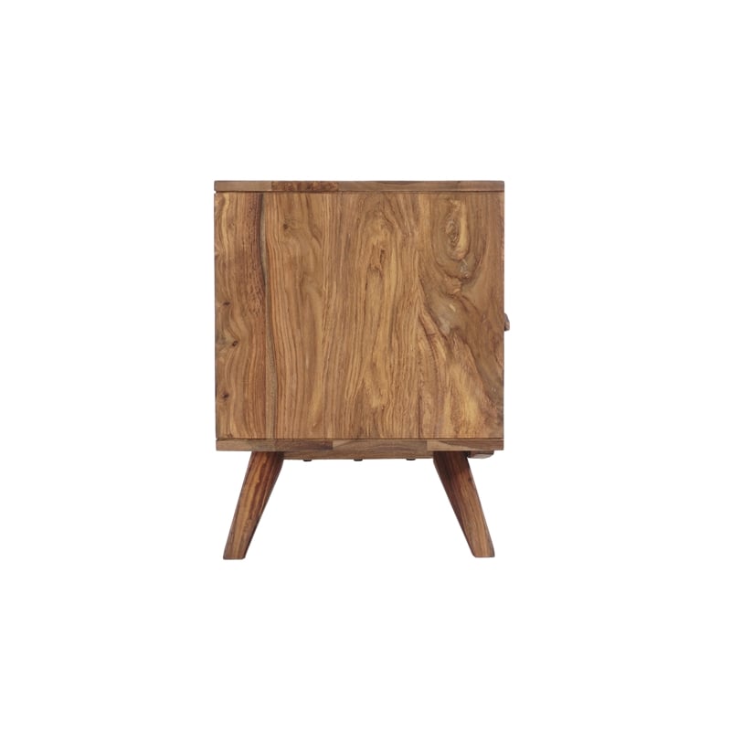 Porter Designs Fusion Solid Sheesham Wood TV Stand - Light Brown