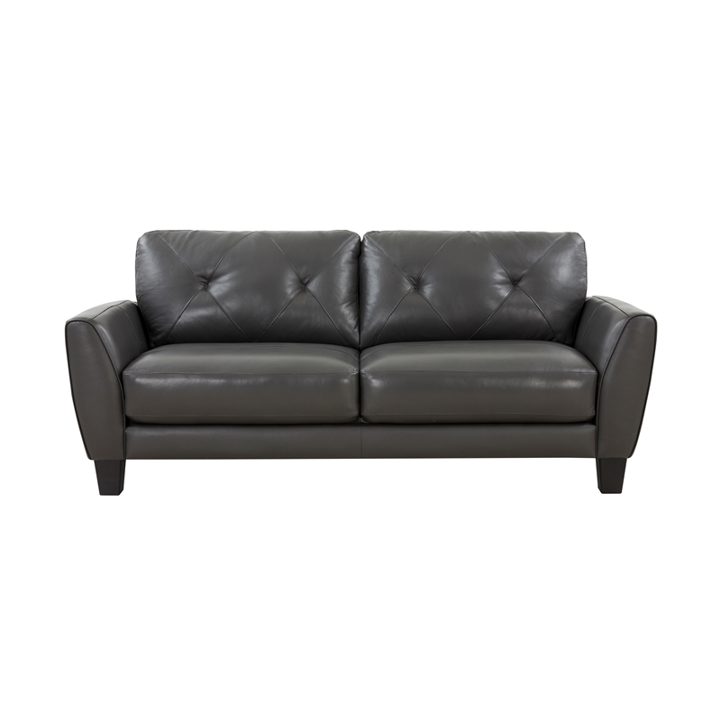 Porter Designs Trento Top Grain Leather Sofa - Gray