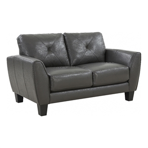 Porter Designs Trento Top Grain Leather Loveseat - Gray