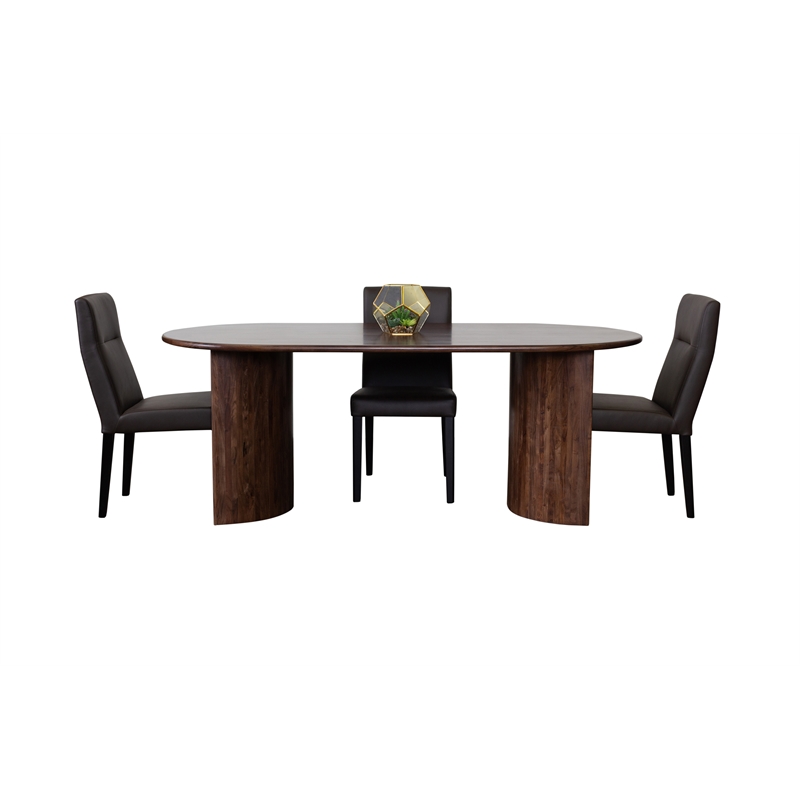 Porter Designs Ellipse Solid Acacia Wood Dining Table - Gray