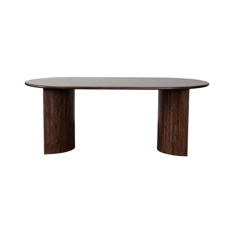 Porter Designs Ellipse Solid Acacia Wood Dining Table - Gray