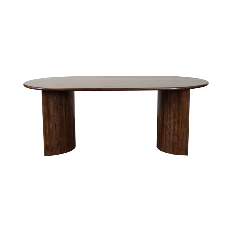 Porter Designs Ellipse Solid Acacia Wood Dining Table - Gray