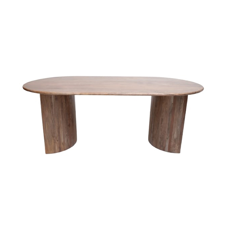 Porter Designs Ellipse Solid Acacia Wood Dining Table - Gray