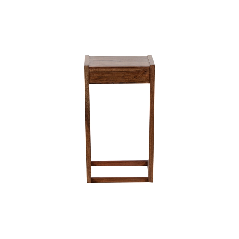 Porter Designs Portola Transitional Solid Wood End Table in Brown (Set of 2)
