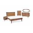 Porter Designs Fusion Solid Wood King Size Bed with Flared Legs in Light Brown