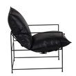 Porter Designs Hagen Leather & Iron Metal Accent Chair in Black
