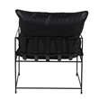 Porter Designs Hagen Leather & Iron Metal Accent Chair in Black