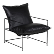 Porter Designs Hagen Leather & Iron Metal Accent Chair in Black