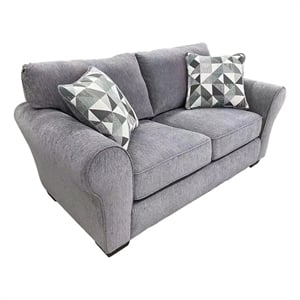 Porter Designs Savannah Chenille Fabric Reversible Loveseat in Gray