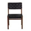 Porter Designs Kier Genuine Leather Basket-Woven Dining Chair - Brown