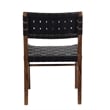Porter Designs Kier Genuine Leather Basket-Woven Dining Chair - Brown