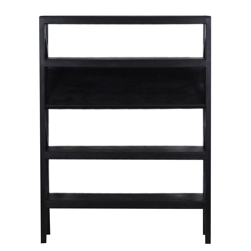 Porter Designs Canberra Black Solid Mango Wood Bookcase