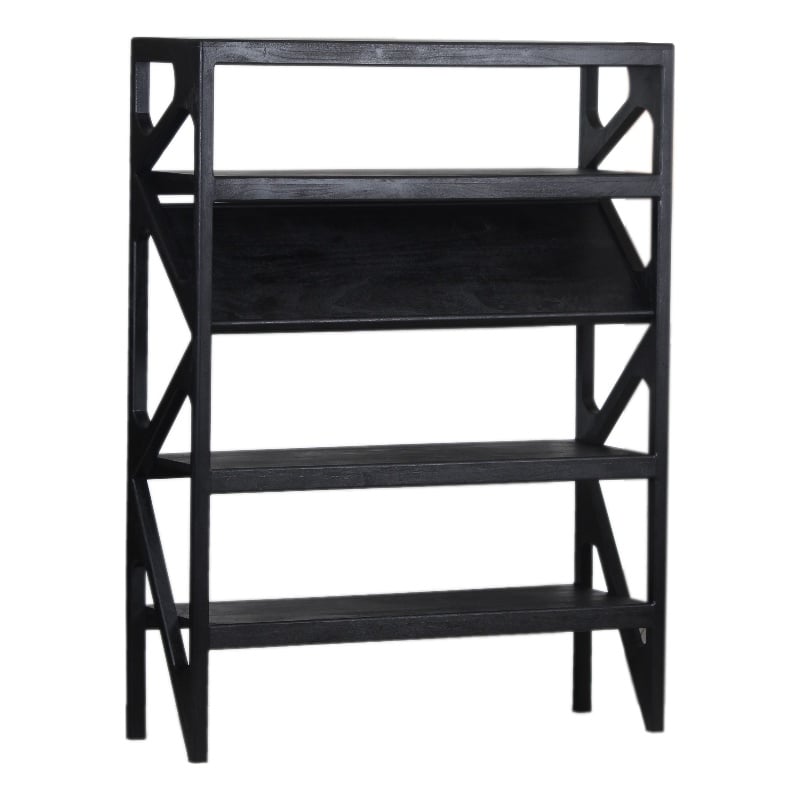 Porter Designs Canberra Black Solid Mango Wood Bookcase