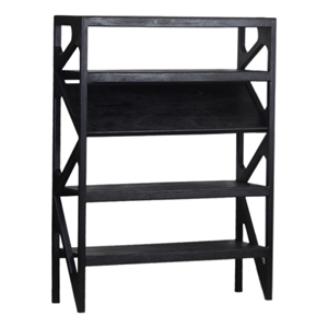 Porter Designs Canberra Black Solid Mango Wood Bookcase