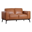 Porter Designs Carina Top Grain Leather Loveseat - Brown