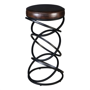 Polaris Leather 30&quot Bar Stool - Brown