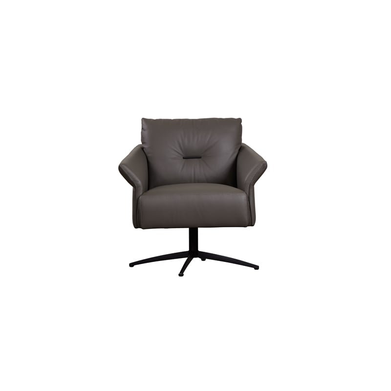 Virgo Swivel Leather Accent Chair - Gray