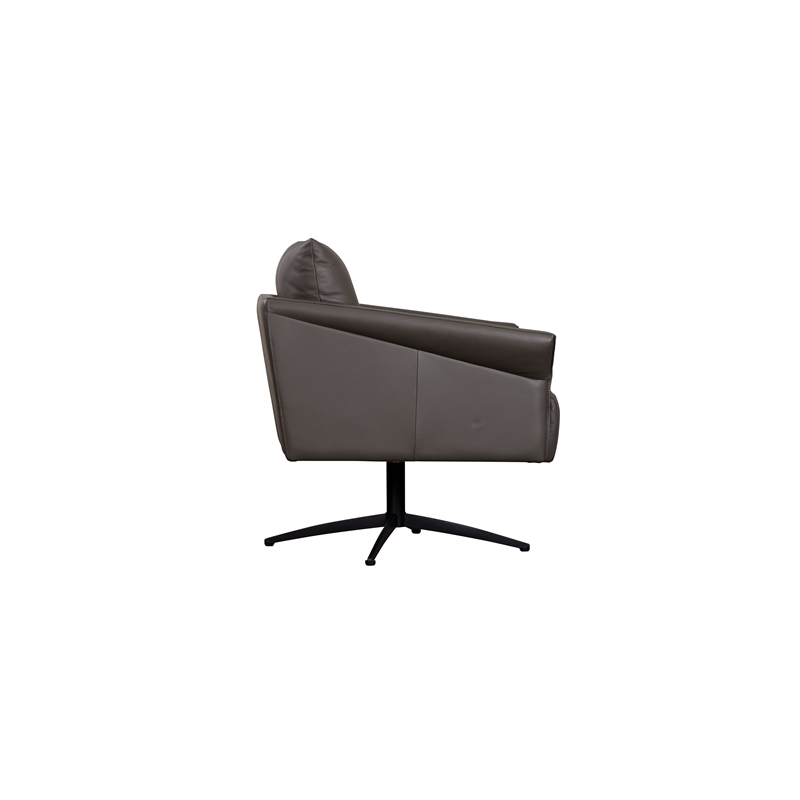 Virgo Swivel Leather Accent Chair - Gray