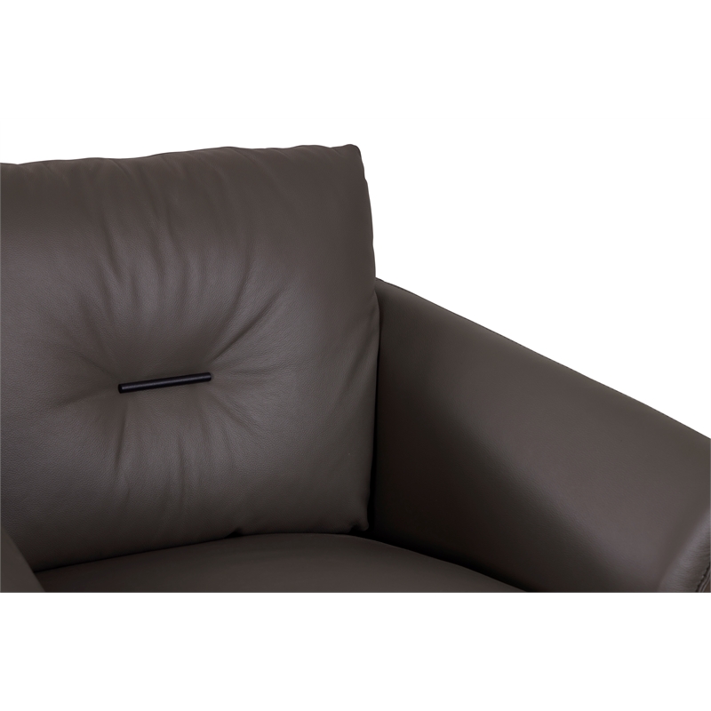 Virgo Swivel Leather Accent Chair - Gray