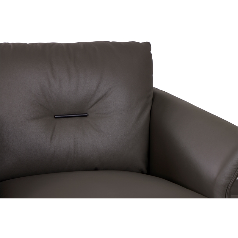 Virgo Swivel Leather Accent Chair - Gray