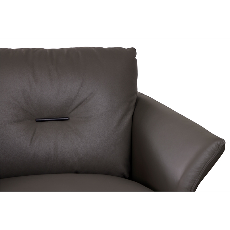 Virgo Swivel Leather Accent Chair - Gray