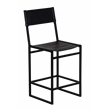 Porter Designs Remy Full-Grain Leather Bar Stool - Black