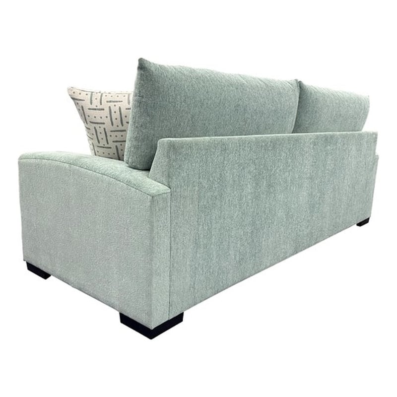 Porter Designs Clayton Modern Microfiber Upholstered Sofa in Teal