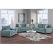 Porter Designs Clayton Modern Microfiber Upholstered Sofa in Teal