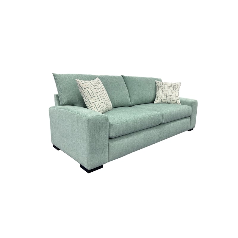Porter Designs Clayton Modern Microfiber Upholstered Sofa in Teal
