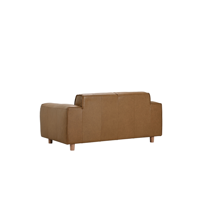 Porter Designs Nerio Top-Grain Leather Loveseat - Brown