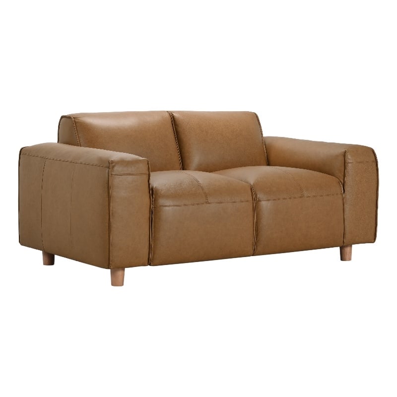 Porter Designs Nerio Top-Grain Leather Loveseat - Brown