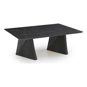Porter Designs Dali Solid Oak Wood Coffee Table in Black