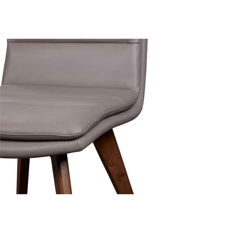 Porter Designs Castor Genuine Leather Dining Chair in Gray (Set of 2)