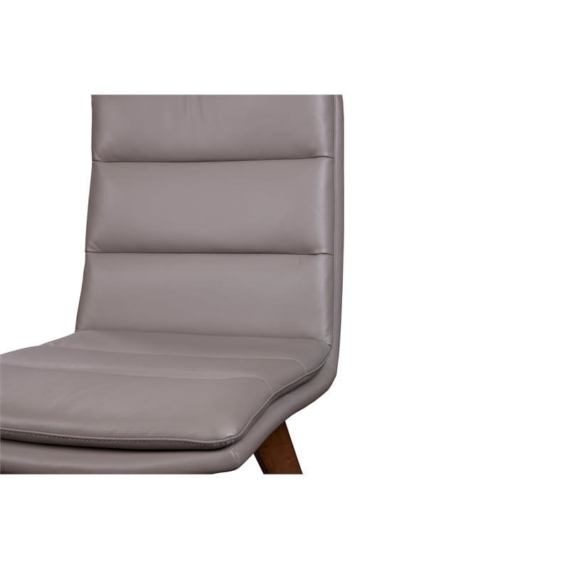 Porter Designs Castor Genuine Leather Dining Chair in Gray (Set of 2)