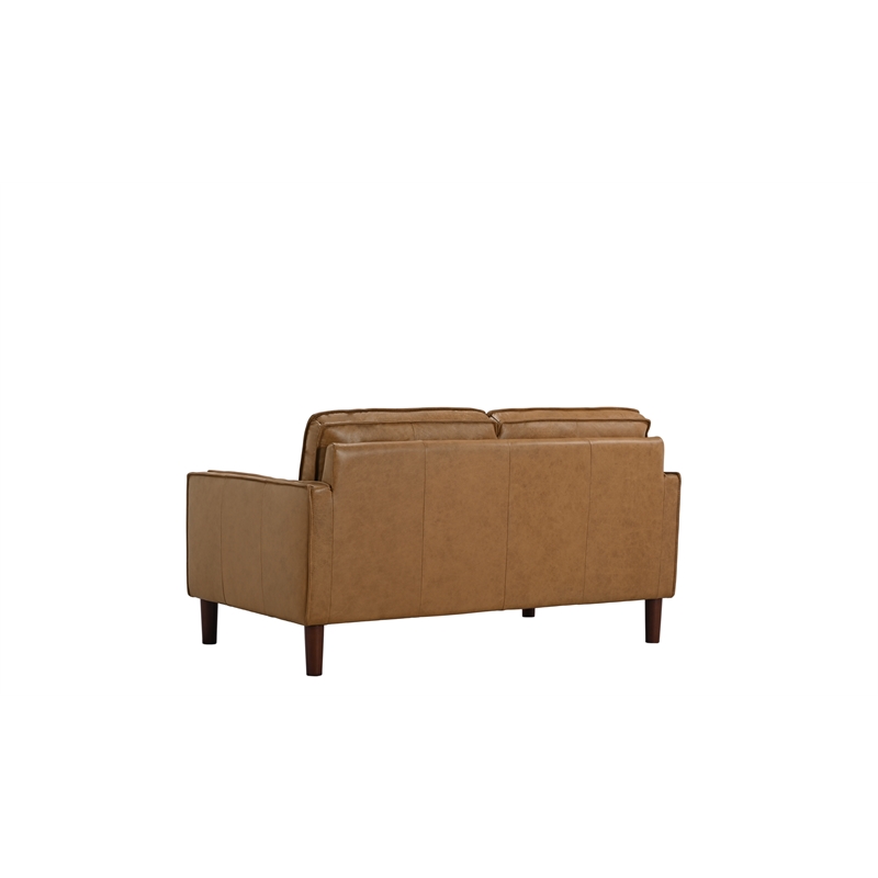 Porter Designs Soria Top-Grain Leather Loveseat - Brown