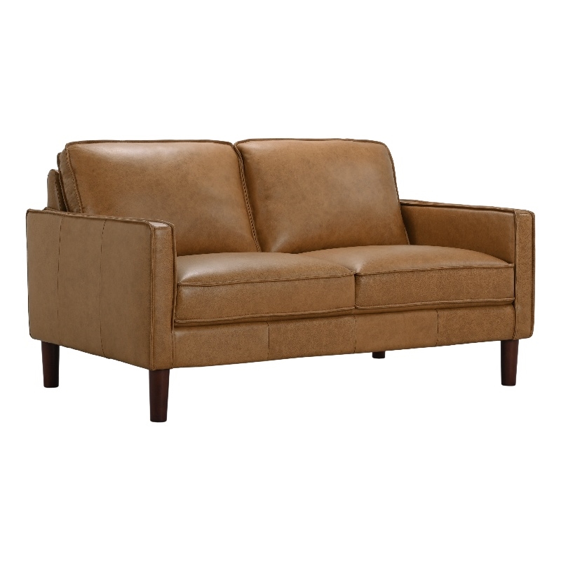 Porter Designs Soria Top-Grain Leather Loveseat - Brown