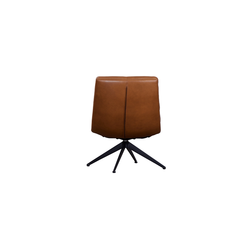 Porter Designs Cetus Leather Swivel Accent Chair - Brown