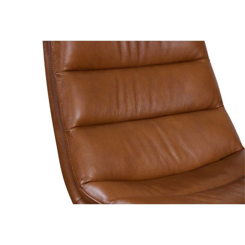 Porter Designs Cetus Leather Swivel Accent Chair - Brown
