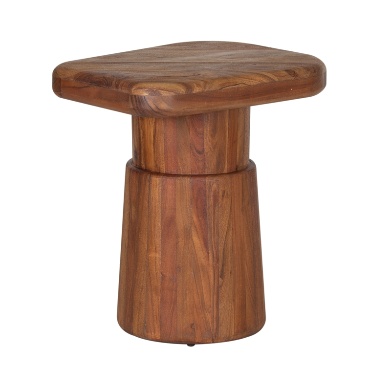 Porter Designs Ekta Solid Acacia Wood End Table - Brown