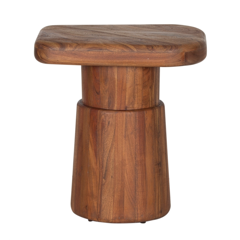 Porter Designs Ekta Solid Acacia Wood End Table - Brown