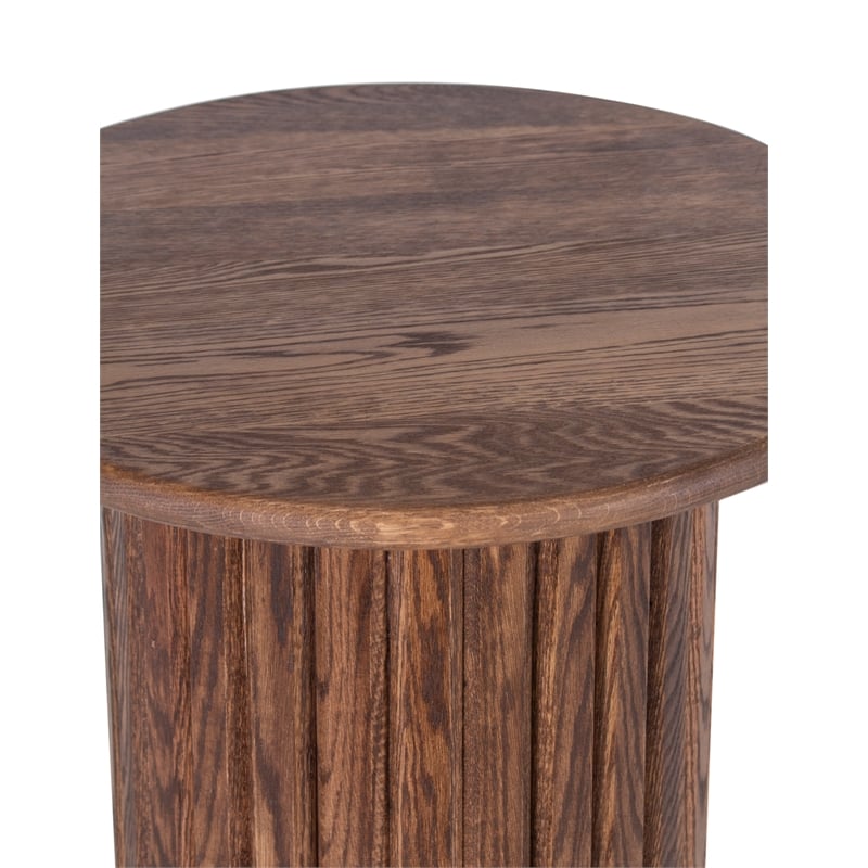 Porter Designs Bixby Solid Red Oak Wood End Table - Brown