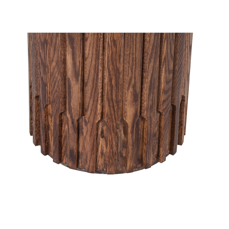 Porter Designs Bixby Solid Red Oak Wood End Table - Brown