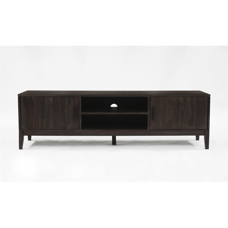 Porter Designs Fall River Solid Sheesham Wood TV Stand - Gray