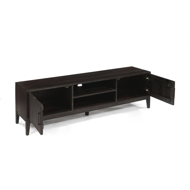 Porter Designs Fall River Solid Sheesham Wood TV Stand - Gray
