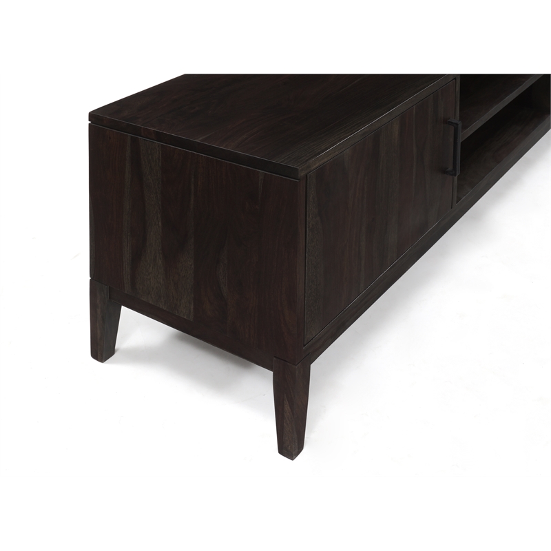 Porter Designs Fall River Solid Sheesham Wood TV Stand - Gray